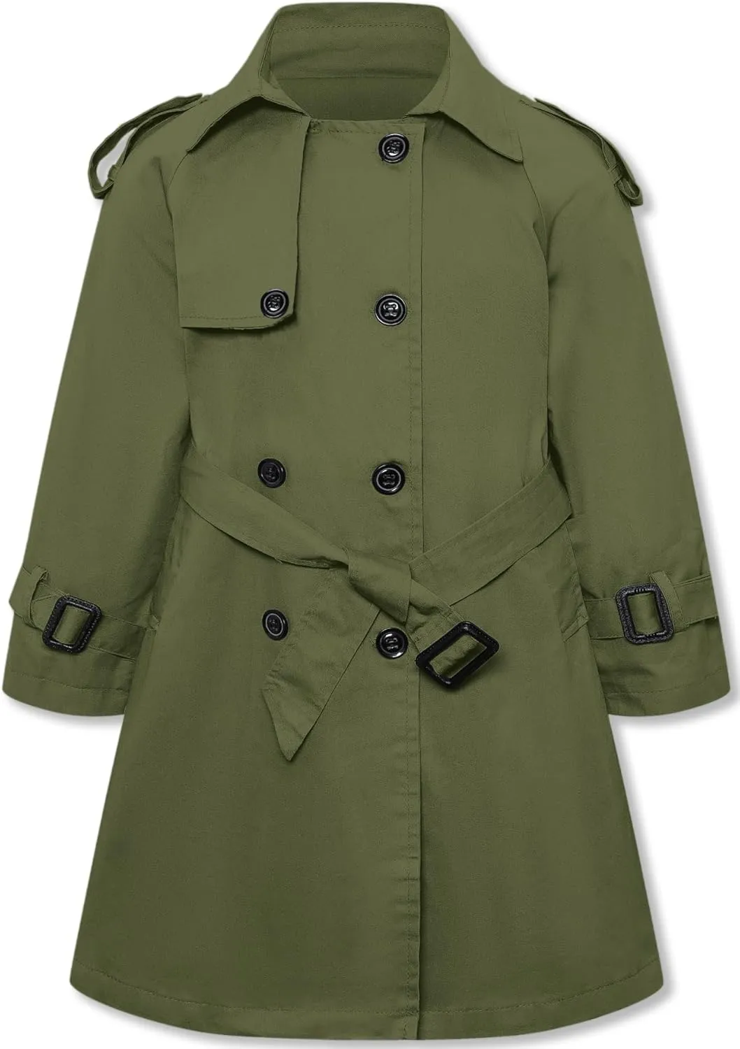 Betusline Girls & Women's Trench Coat Double Breasted Classic Lapel Outerwear, 3 Years - Women 2XL