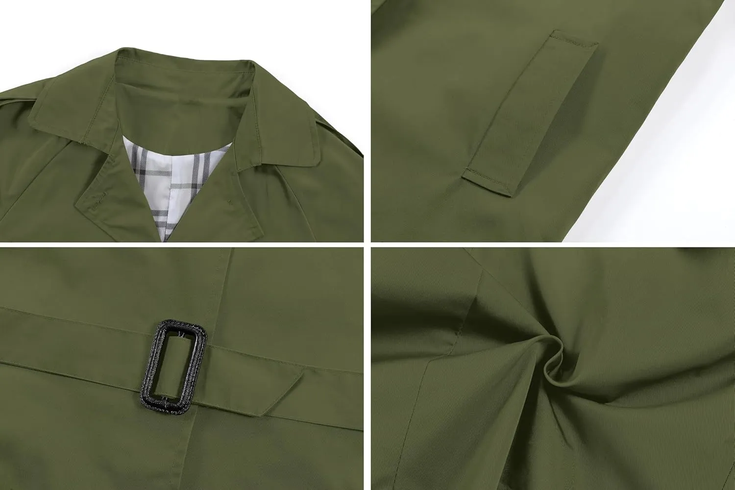 Betusline Girls & Women's Trench Coat Double Breasted Classic Lapel Outerwear, 3 Years - Women 2XL