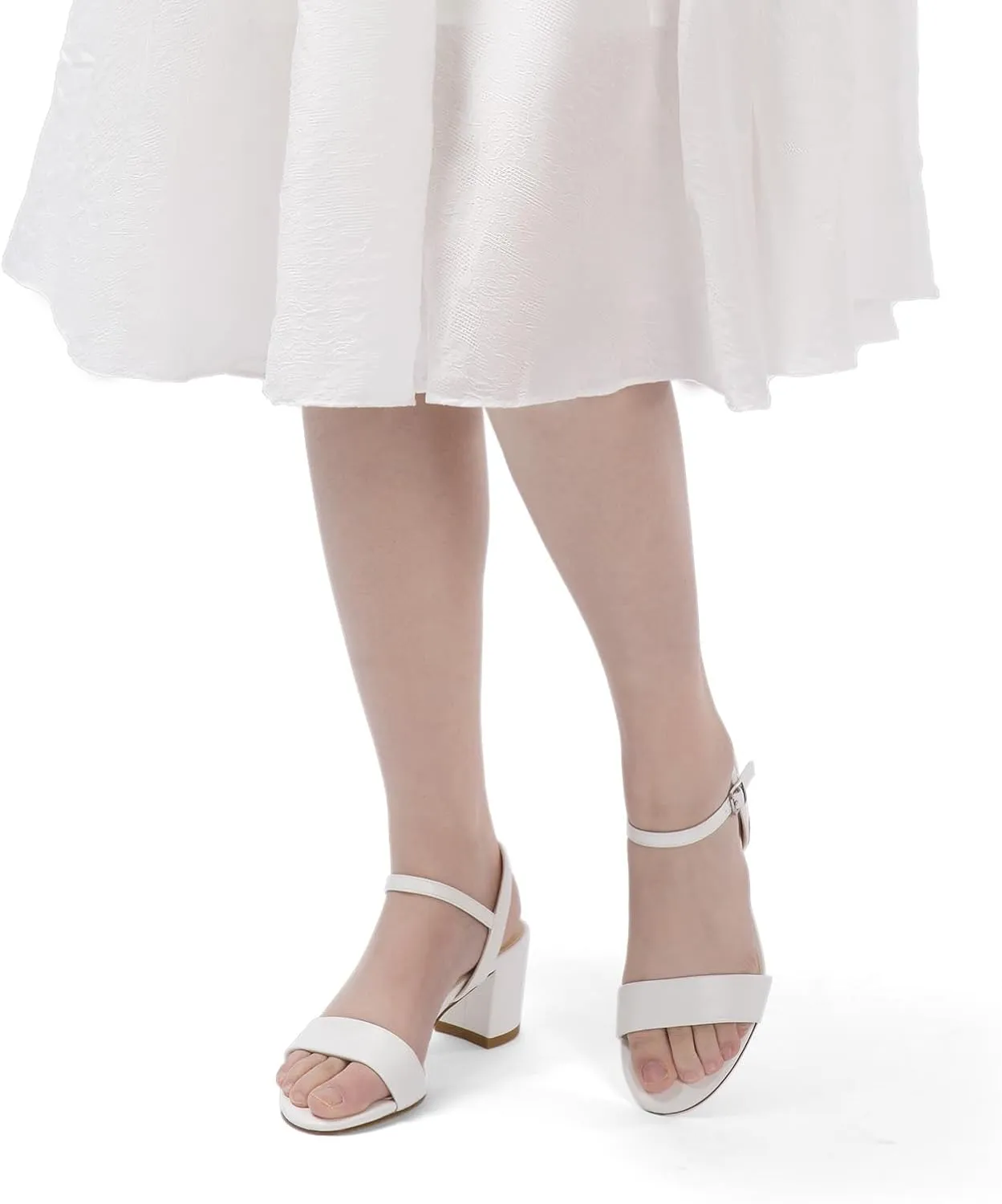 Block Heel Sandals for Women, Comfortable Open Toe Low Chunky Heels