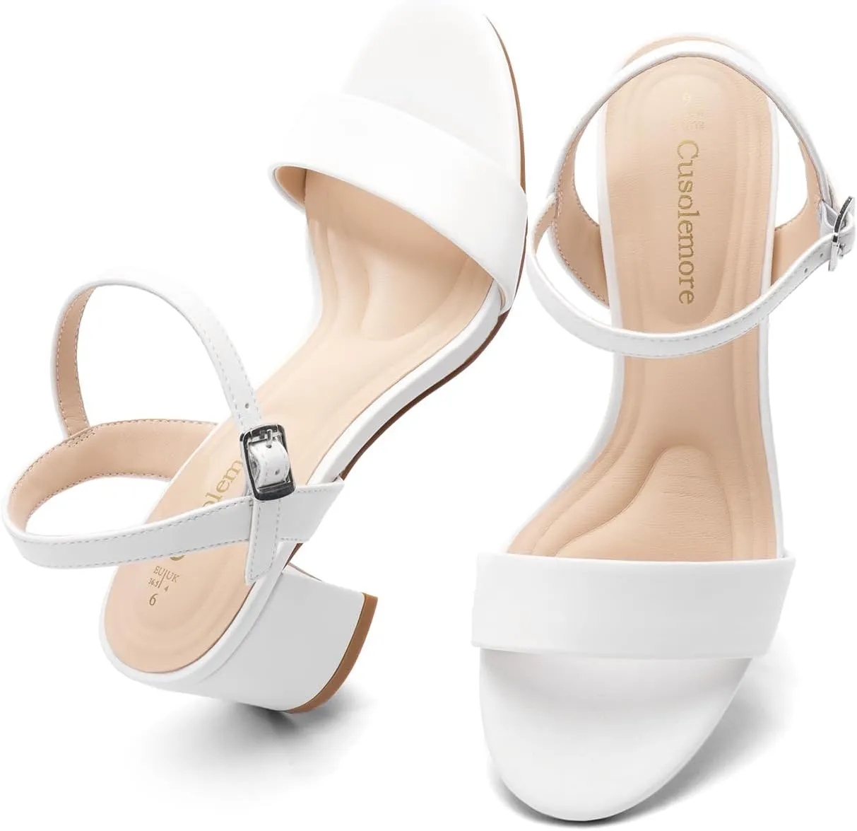 Block Heel Sandals for Women, Comfortable Open Toe Low Chunky Heels