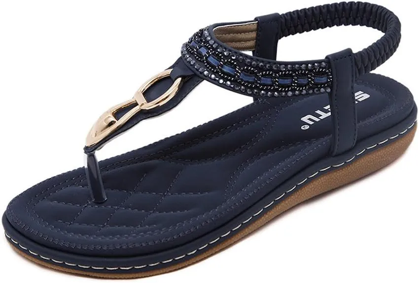 Bohemian Glitter Summer Flat Sandals Prime Thongs Flip Flop Shoes
