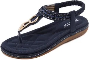 Bohemian Glitter Summer Flat Sandals Prime Thongs Flip Flop Shoes