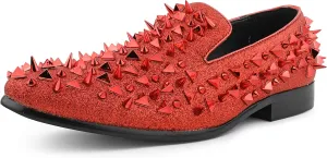 Bolano x Amali Mesa - Men's Designer Shoes, Comfortable Men's Slippers - Fashion Shoes - Shiny and Metallic Smoking Slippers with Matching Spikes