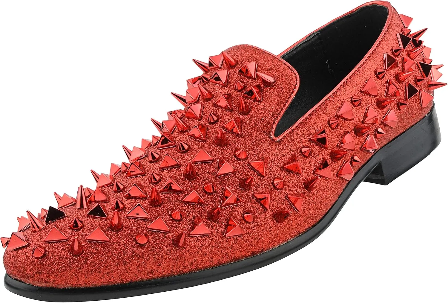 Bolano x Amali Mesa - Men's Designer Shoes, Comfortable Men's Slippers - Fashion Shoes - Shiny and Metallic Smoking Slippers with Matching Spikes