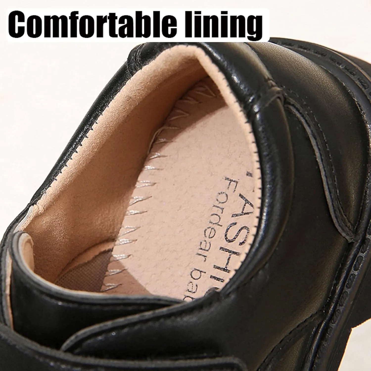 Boy School Shoes Kids Oxford School Uniform Loafer Girls Church Dress Shoes Black Hook and Loop Comfort Boys Tainers