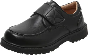 Boy School Shoes Kids Oxford School Uniform Loafer Girls Church Dress Shoes Black Hook and Loop Comfort Boys Tainers