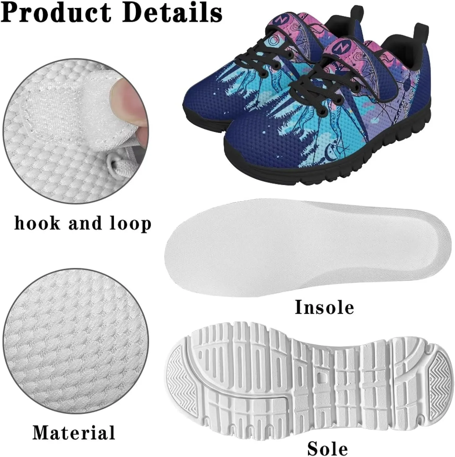 Boys Tennis Shoes Beathable Mesh Gym Athletic Shoes for Daily Wear