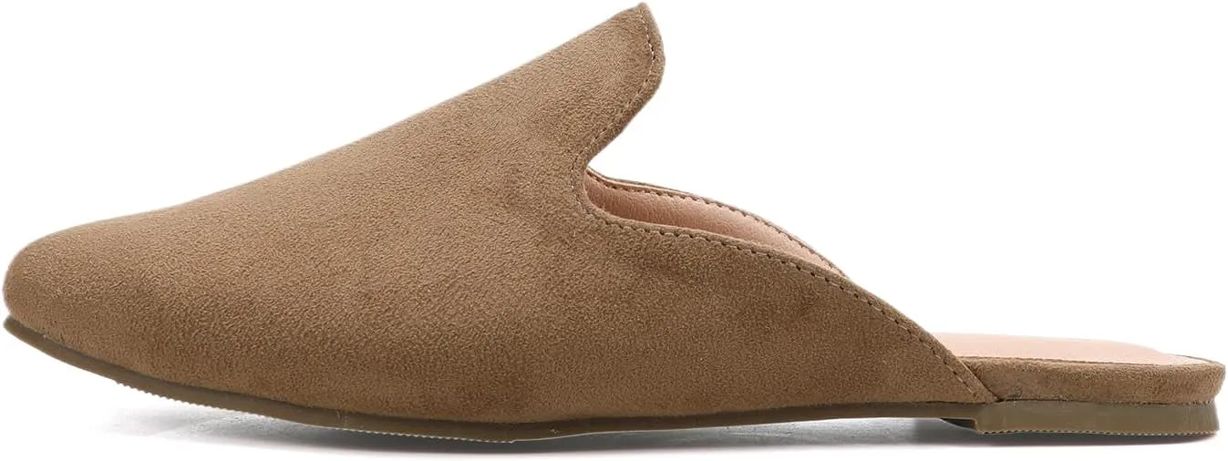 BOYYOUN Mules for Women Comfortable Slip On Backless Flats Pointed Toe Loafers for Work and Casual Wear Low Heel Closed Shoes Womens Mule