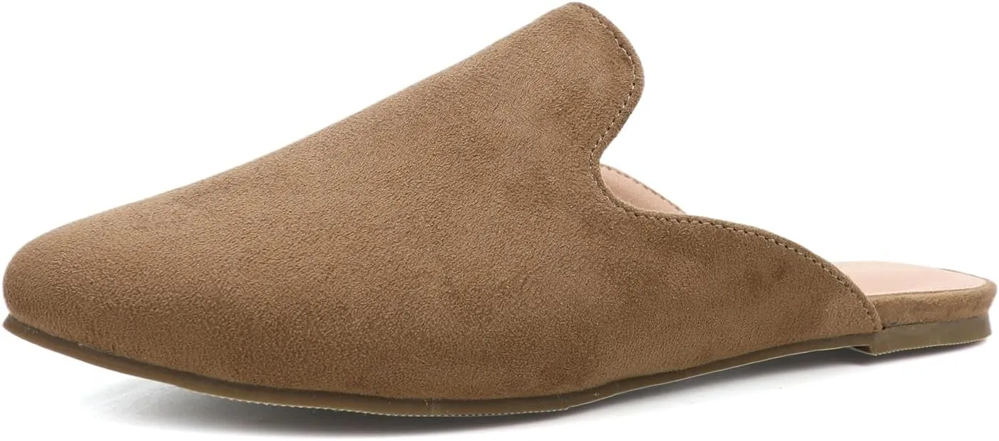BOYYOUN Mules for Women Comfortable Slip On Backless Flats Pointed Toe Loafers for Work and Casual Wear Low Heel Closed Shoes Womens Mule