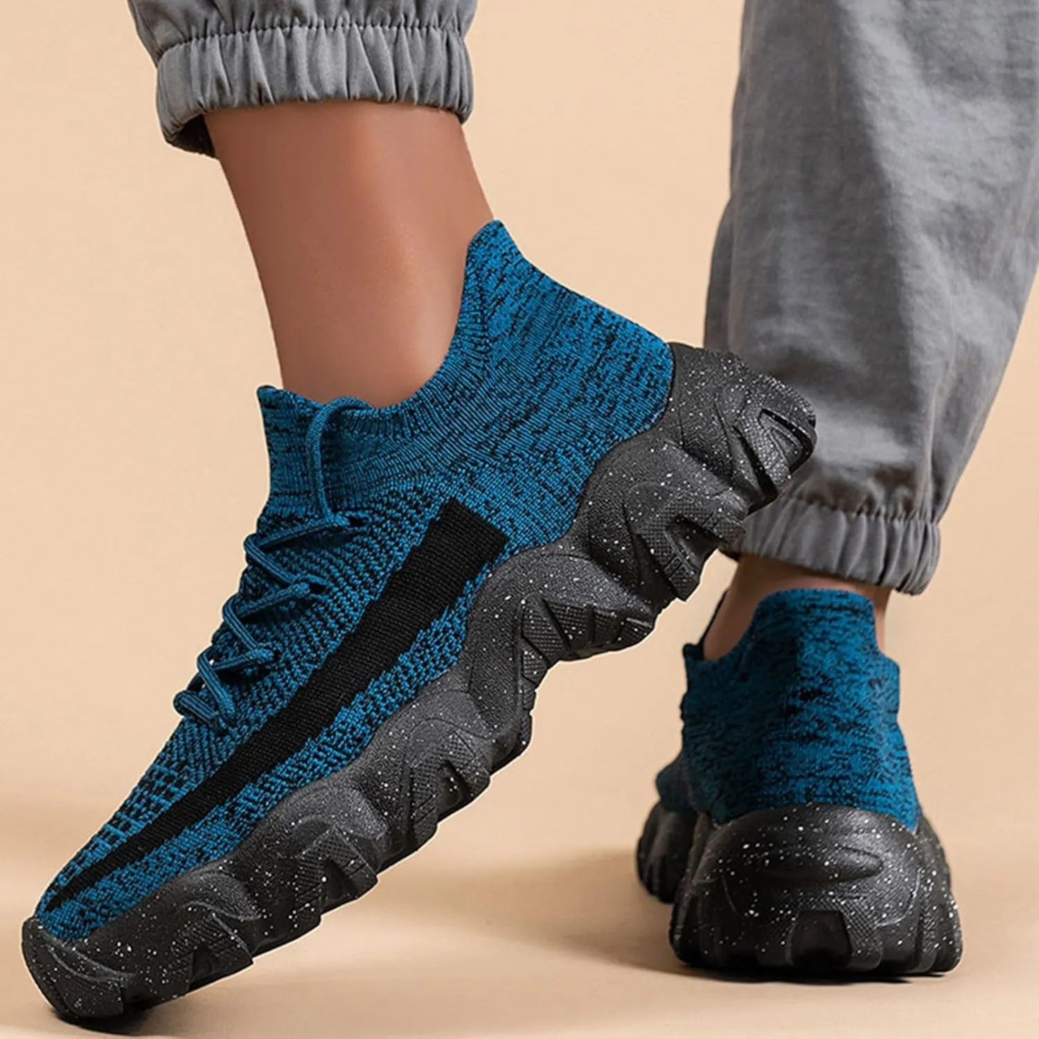 Breathable Dress Sneaker Men's Mesh Breathable Thick Soled Soft Soled Fitness Casual Fashion Sneakers