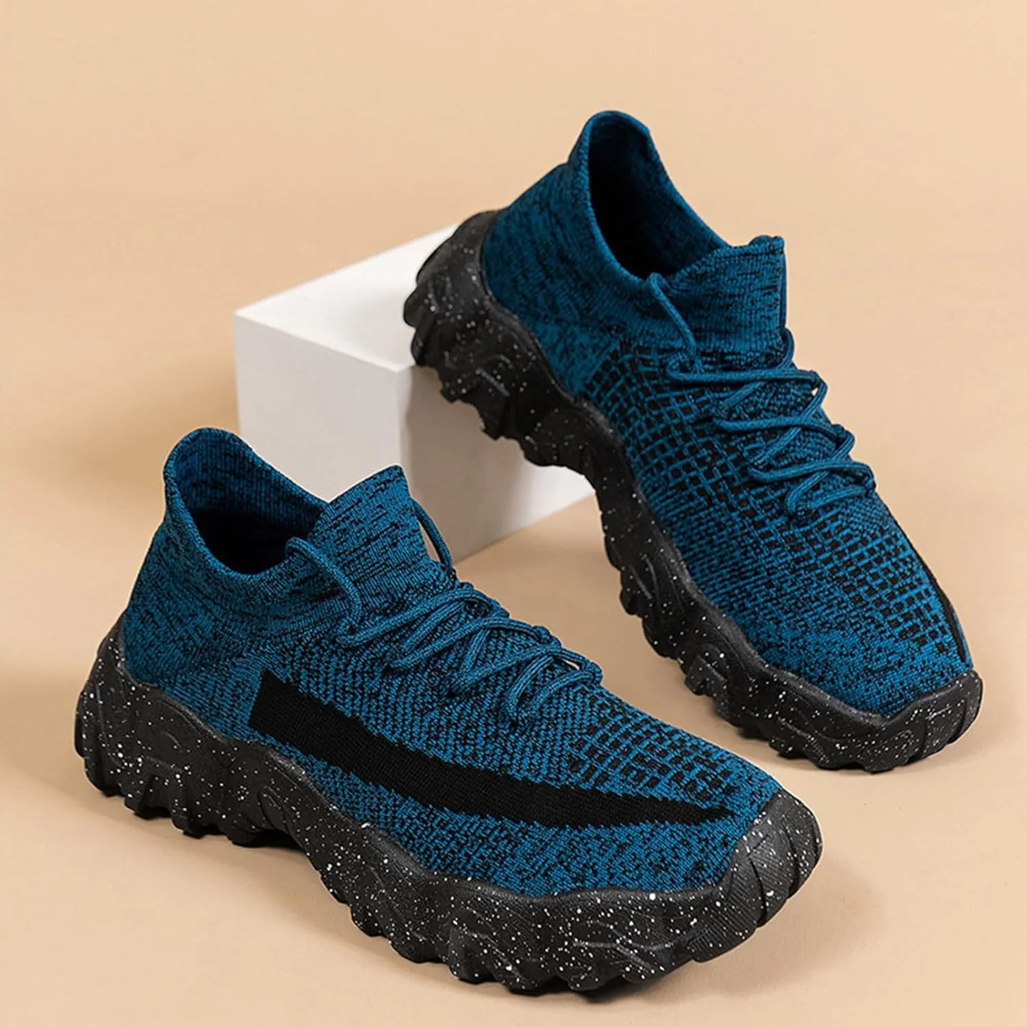 Breathable Dress Sneaker Men's Mesh Breathable Thick Soled Soft Soled Fitness Casual Fashion Sneakers