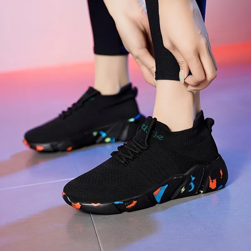 Breathable Knit Casual Athletic Sneakers for Men - Lightweight, All-Season, Lace-Up Running Shoes with EVA Sole