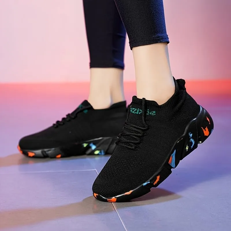 Breathable Knit Casual Athletic Sneakers for Men - Lightweight, All-Season, Lace-Up Running Shoes with EVA Sole