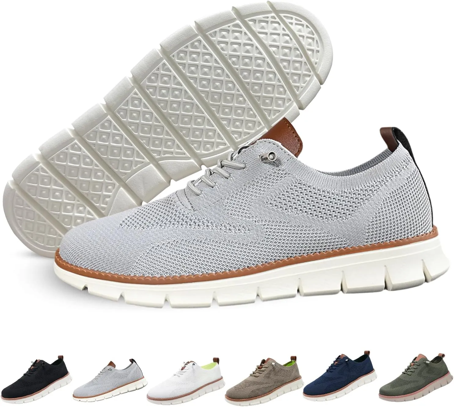 Breeze Shoes for Men Oxfords, Business Casual Shoes Breathable Mesh, Lace-Up Lightweight Sneakers Walking Shoe