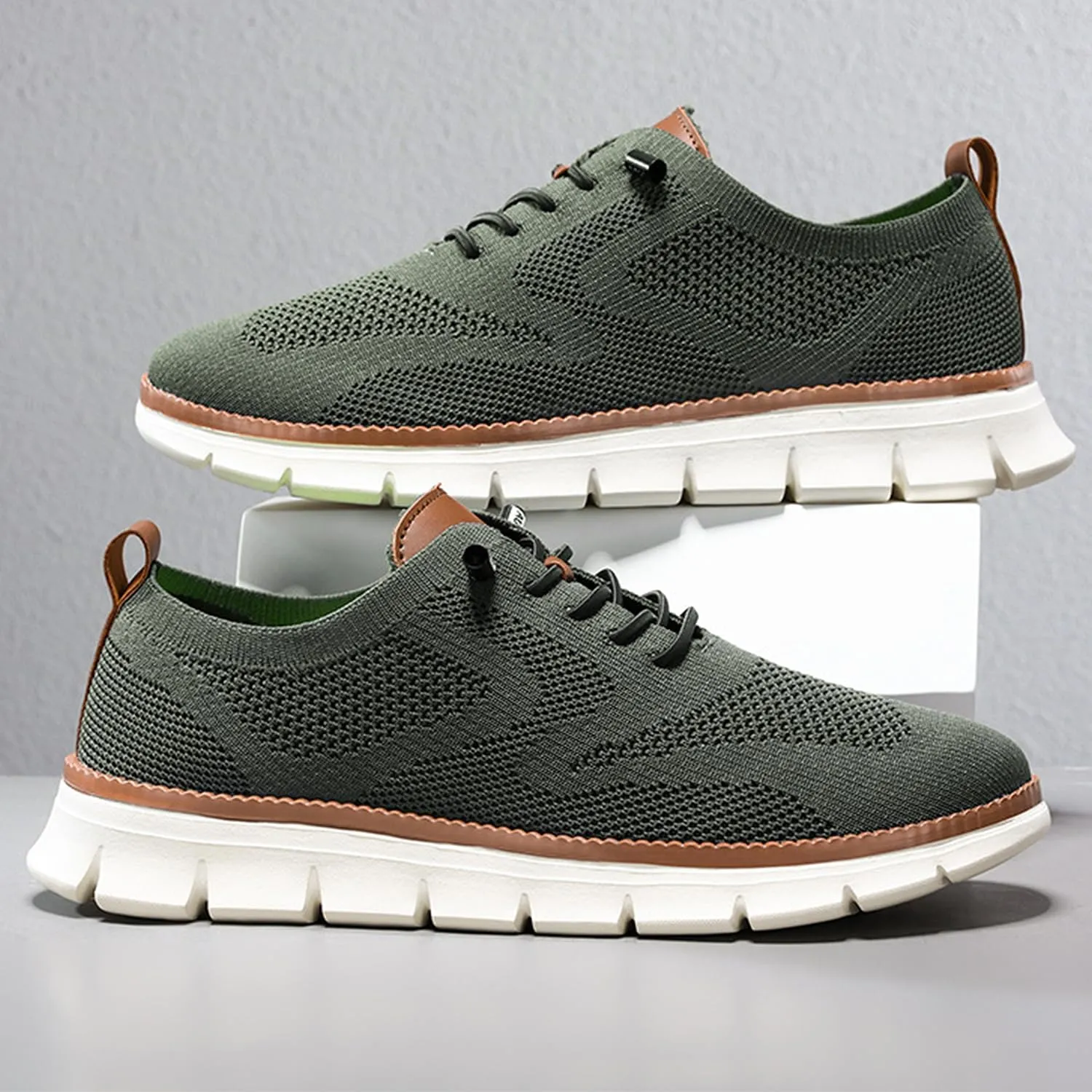 Breeze Shoes for Men Oxfords, Business Casual Shoes Breathable Mesh, Lace-Up Lightweight Sneakers Walking Shoe