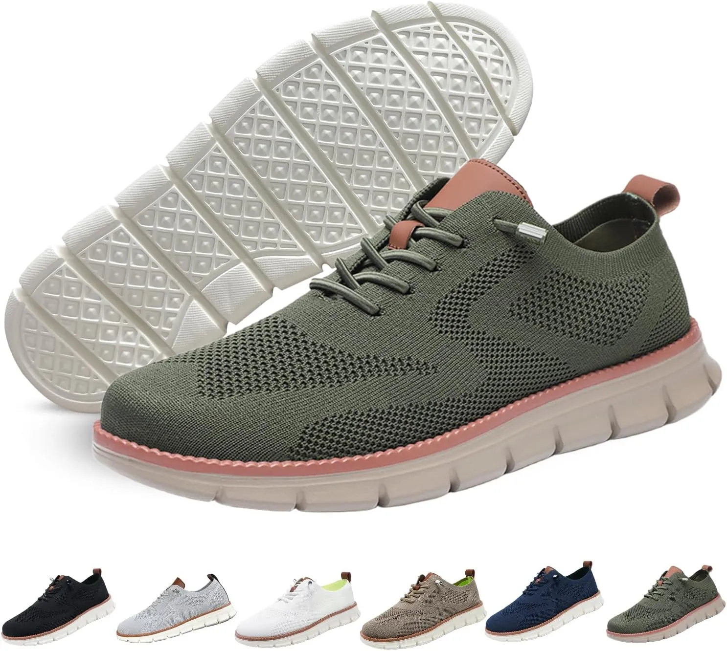 Breeze Shoes for Men Oxfords, Business Casual Shoes Breathable Mesh, Lace-Up Lightweight Sneakers Walking Shoe