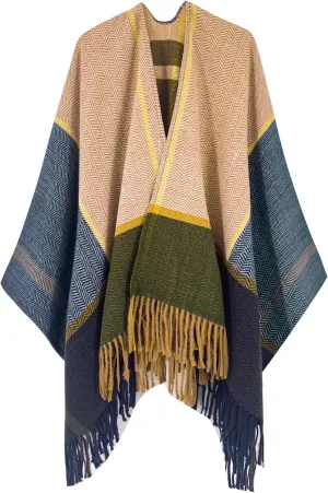Breezy Lane Women's Shawl Wraps Warm Poncho Ruana Wrap Cardigan