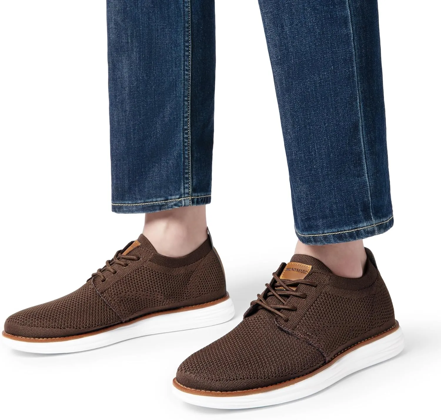 Bruno Marc Men's KnitFlex Breeze Mesh Sneakers Oxfords Lace-Up Lightweight Casual Walking Shoes