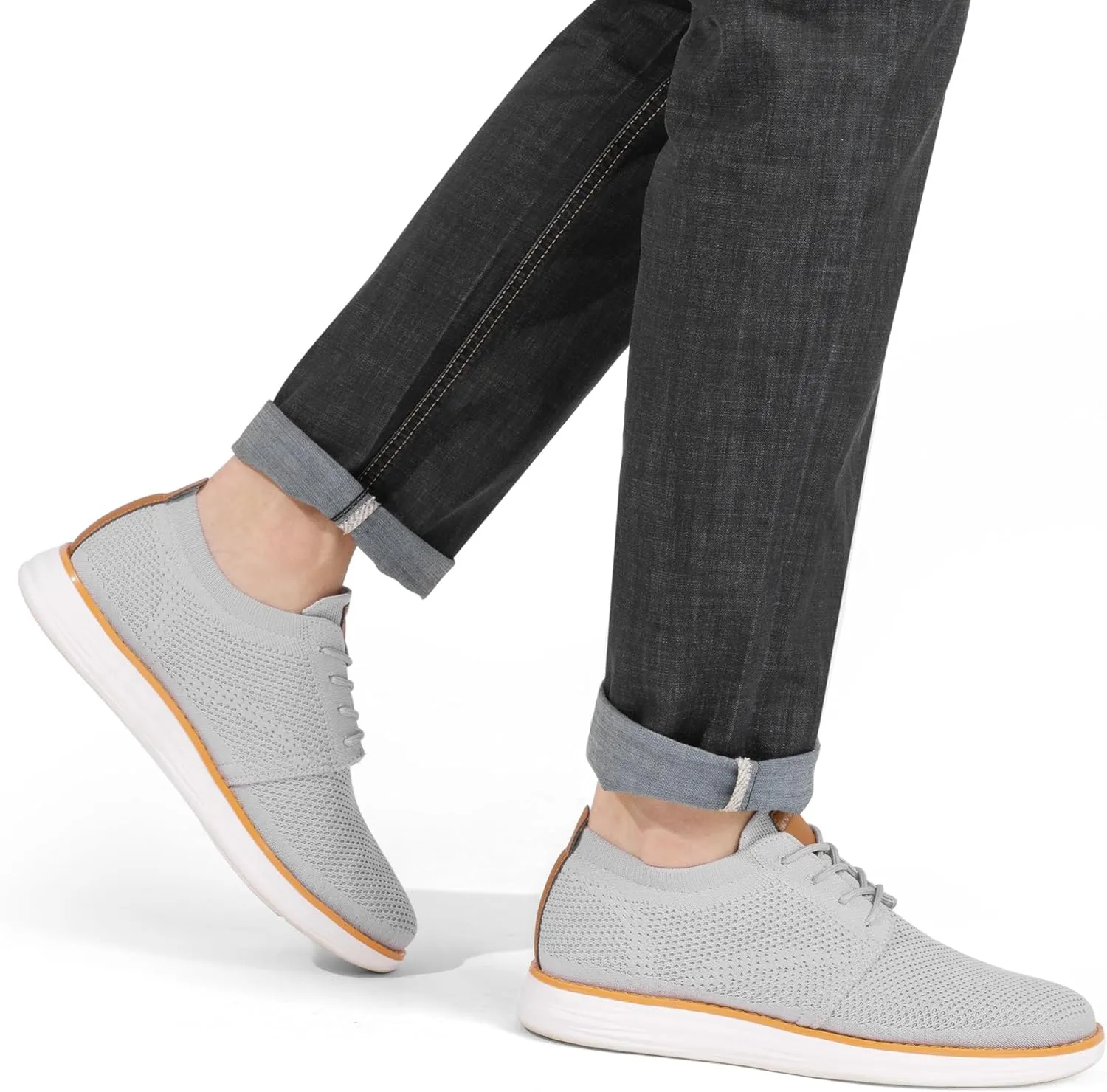 Bruno Marc Men's KnitFlex Breeze Mesh Sneakers Oxfords Lace-Up Lightweight Casual Walking Shoes