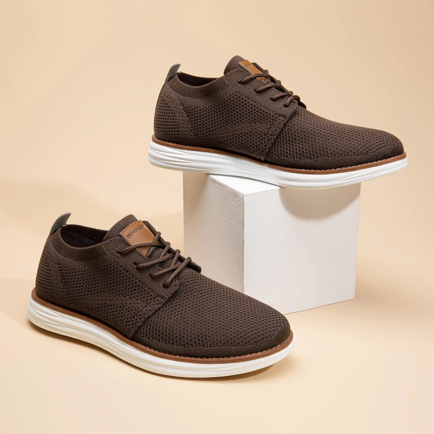 Bruno Marc Men's KnitFlex Breeze Mesh Sneakers Oxfords Lace-Up Lightweight Casual Walking Shoes