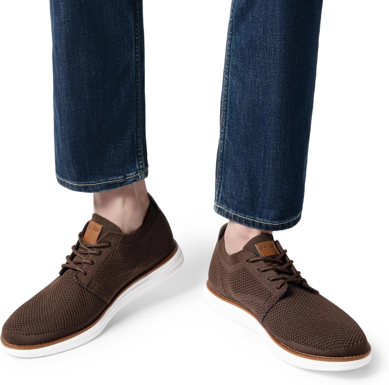 Bruno Marc Men's KnitFlex Breeze Mesh Sneakers Oxfords Lace-Up Lightweight Casual Walking Shoes