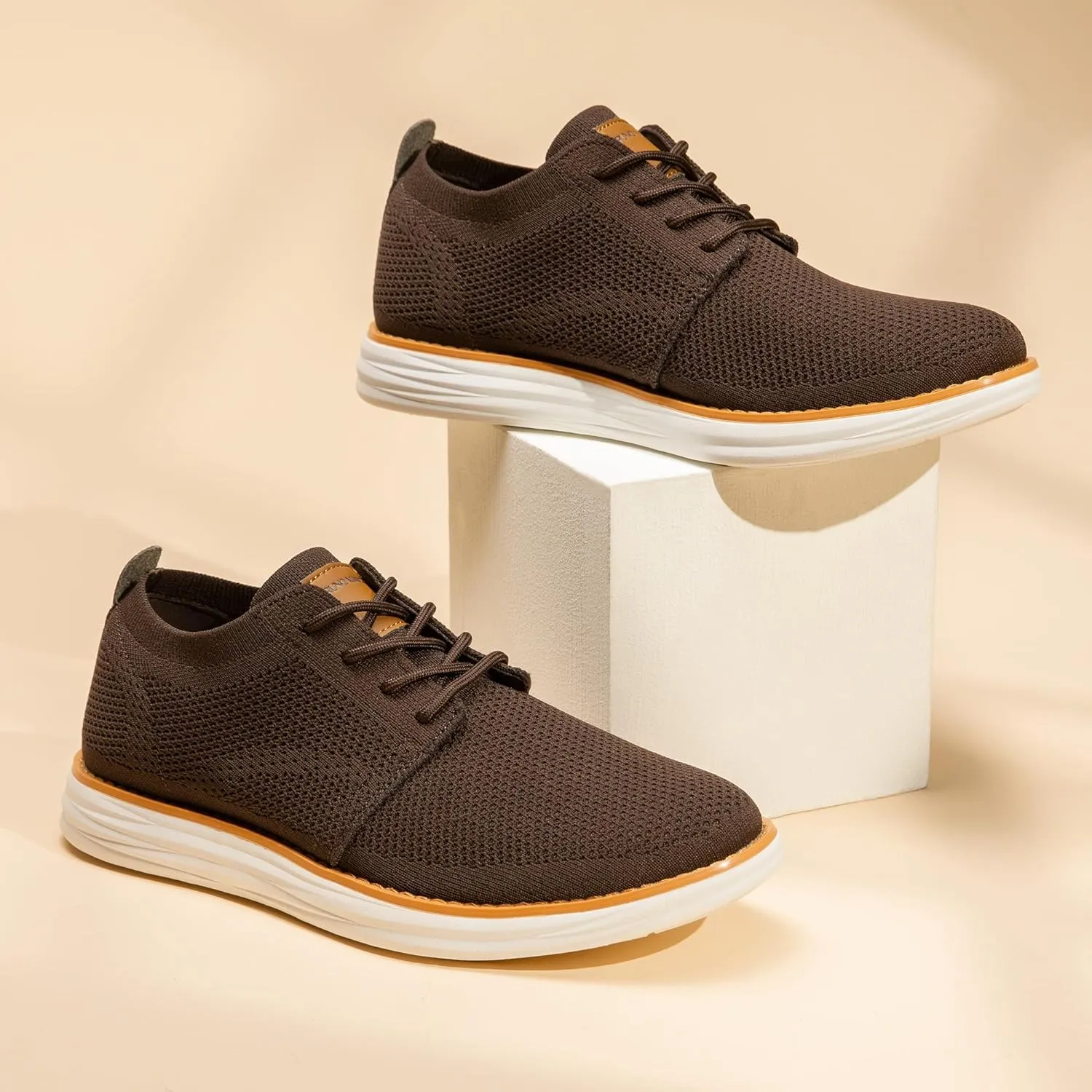 Bruno Marc Men's KnitFlex Breeze Mesh Sneakers Oxfords Lace-Up Lightweight Casual Walking Shoes