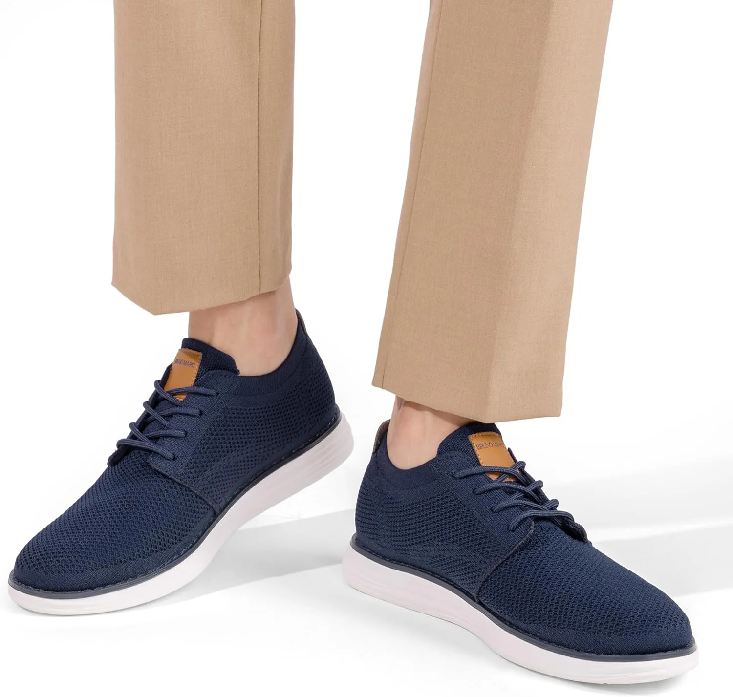 Bruno Marc Men's KnitFlex Breeze Mesh Sneakers Oxfords Lace-Up Lightweight Casual Walking Shoes