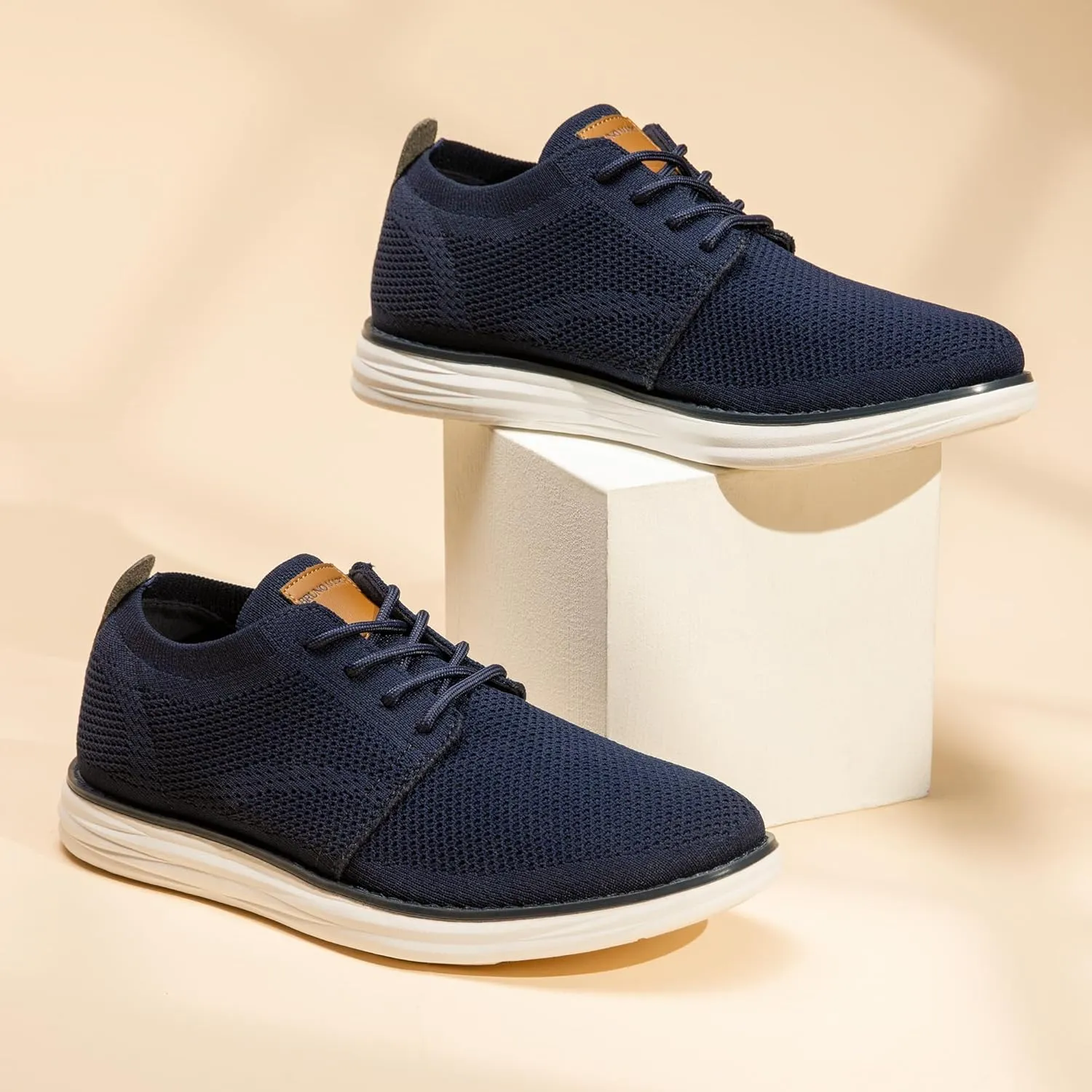 Bruno Marc Men's KnitFlex Breeze Mesh Sneakers Oxfords Lace-Up Lightweight Casual Walking Shoes