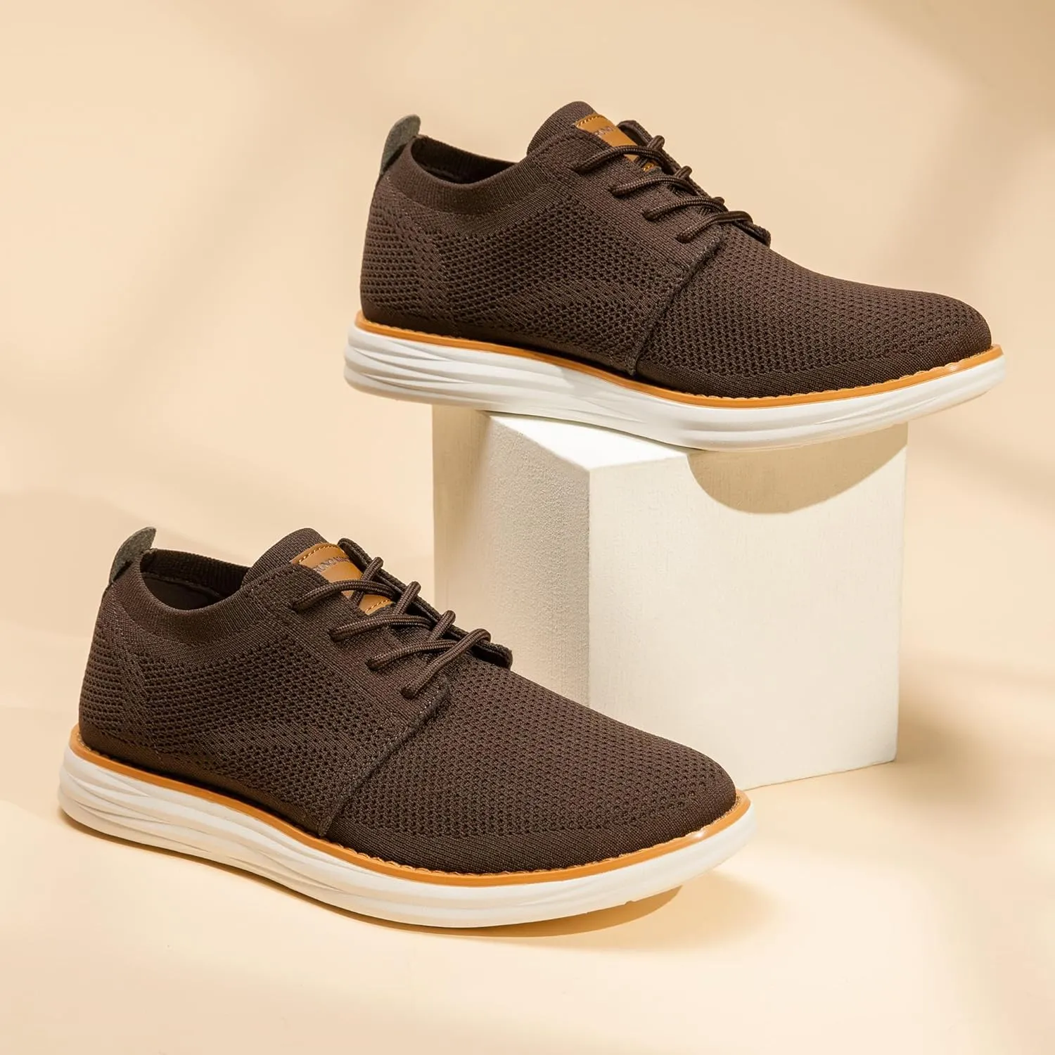 Bruno Marc Men's KnitFlex Breeze Mesh Sneakers Oxfords Lace-Up Lightweight Casual Walking Shoes