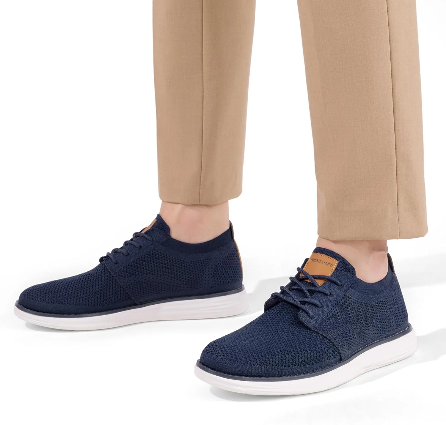 Bruno Marc Men's KnitFlex Breeze Mesh Sneakers Oxfords Lace-Up Lightweight Casual Walking Shoes