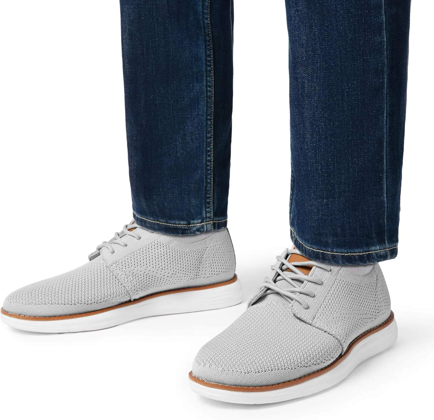 Bruno Marc Men's KnitFlex Breeze Mesh Sneakers Oxfords Lace-Up Lightweight Casual Walking Shoes