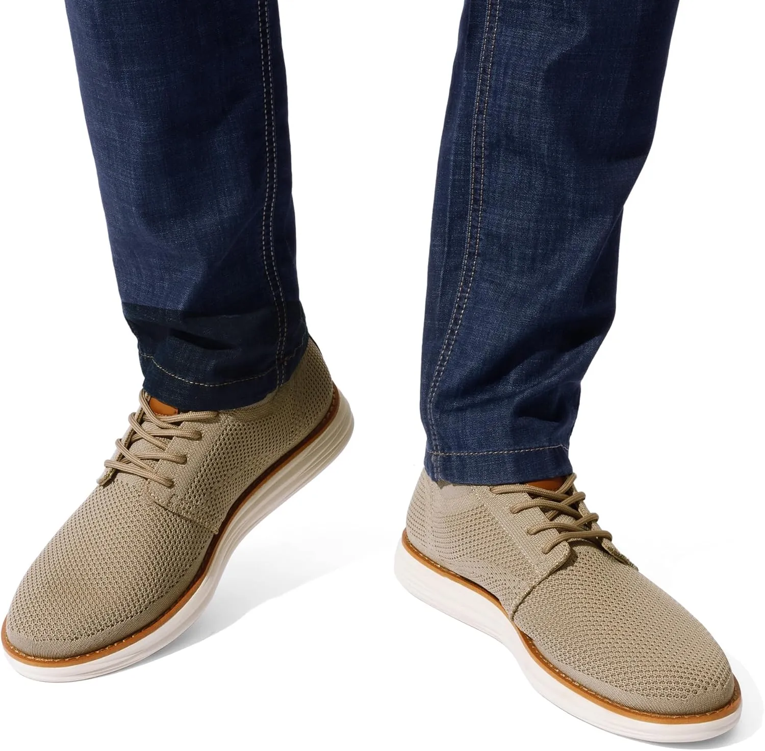 Bruno Marc Men's KnitFlex Breeze Mesh Sneakers Oxfords Lace-Up Lightweight Casual Walking Shoes