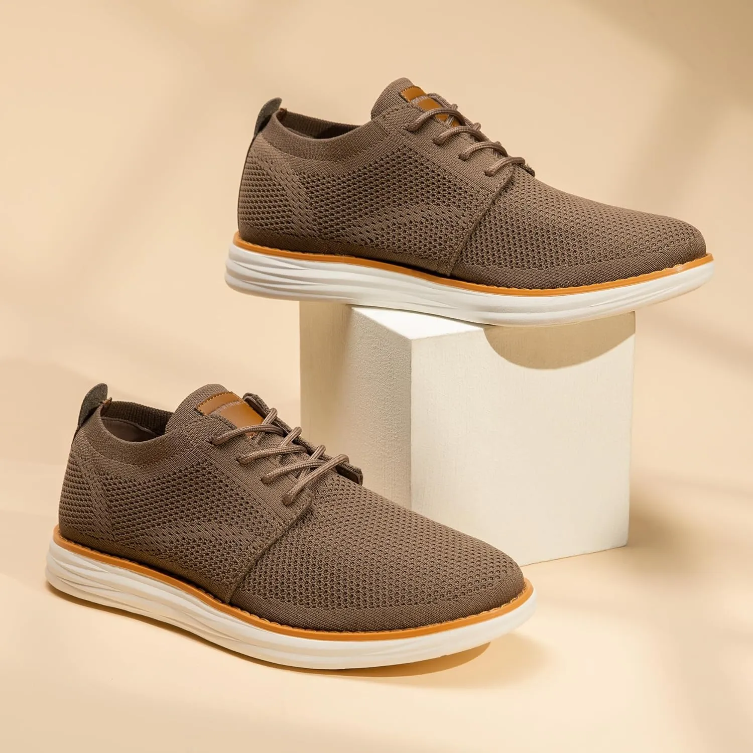 Bruno Marc Men's KnitFlex Breeze Mesh Sneakers Oxfords Lace-Up Lightweight Casual Walking Shoes