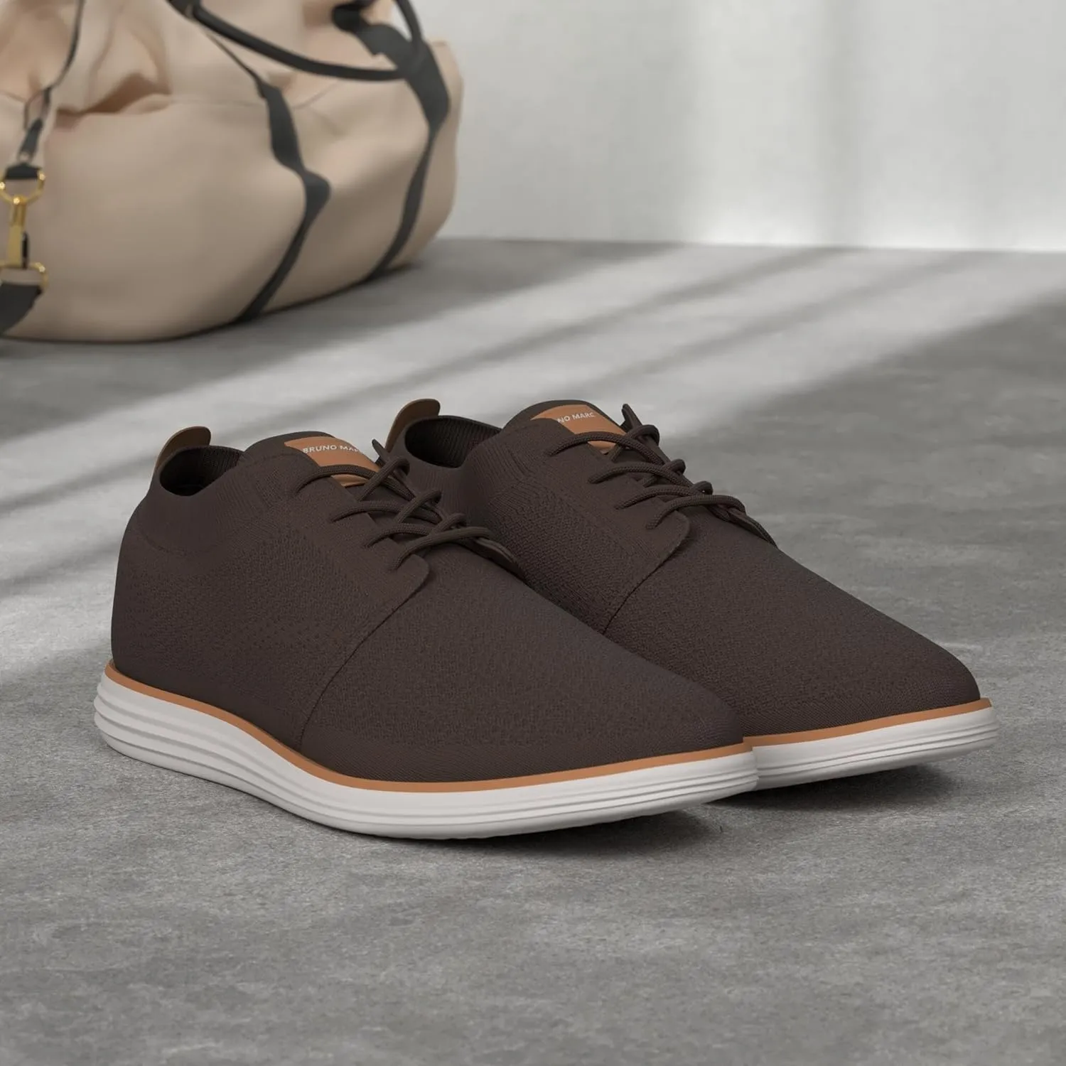 Bruno Marc Men's KnitFlex Breeze Mesh Sneakers Oxfords Lace-Up Lightweight Casual Walking Shoes