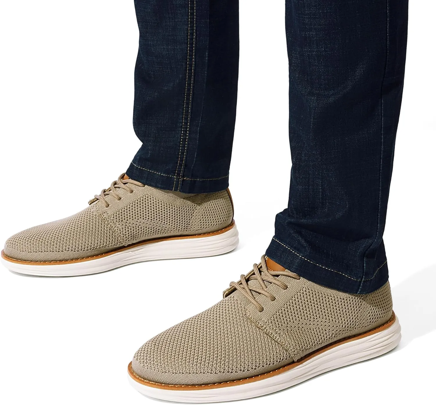 Bruno Marc Men's KnitFlex Breeze Mesh Sneakers Oxfords Lace-Up Lightweight Casual Walking Shoes