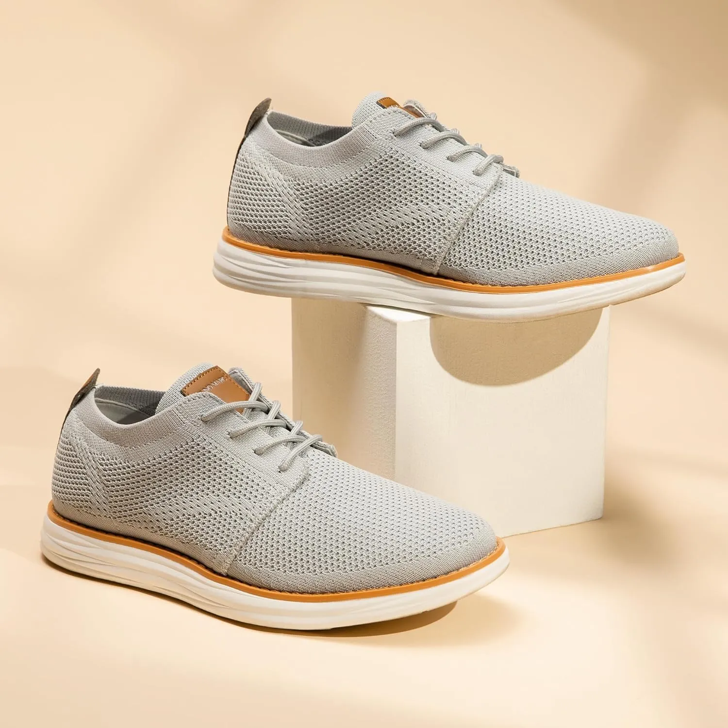 Bruno Marc Men's KnitFlex Breeze Mesh Sneakers Oxfords Lace-Up Lightweight Casual Walking Shoes