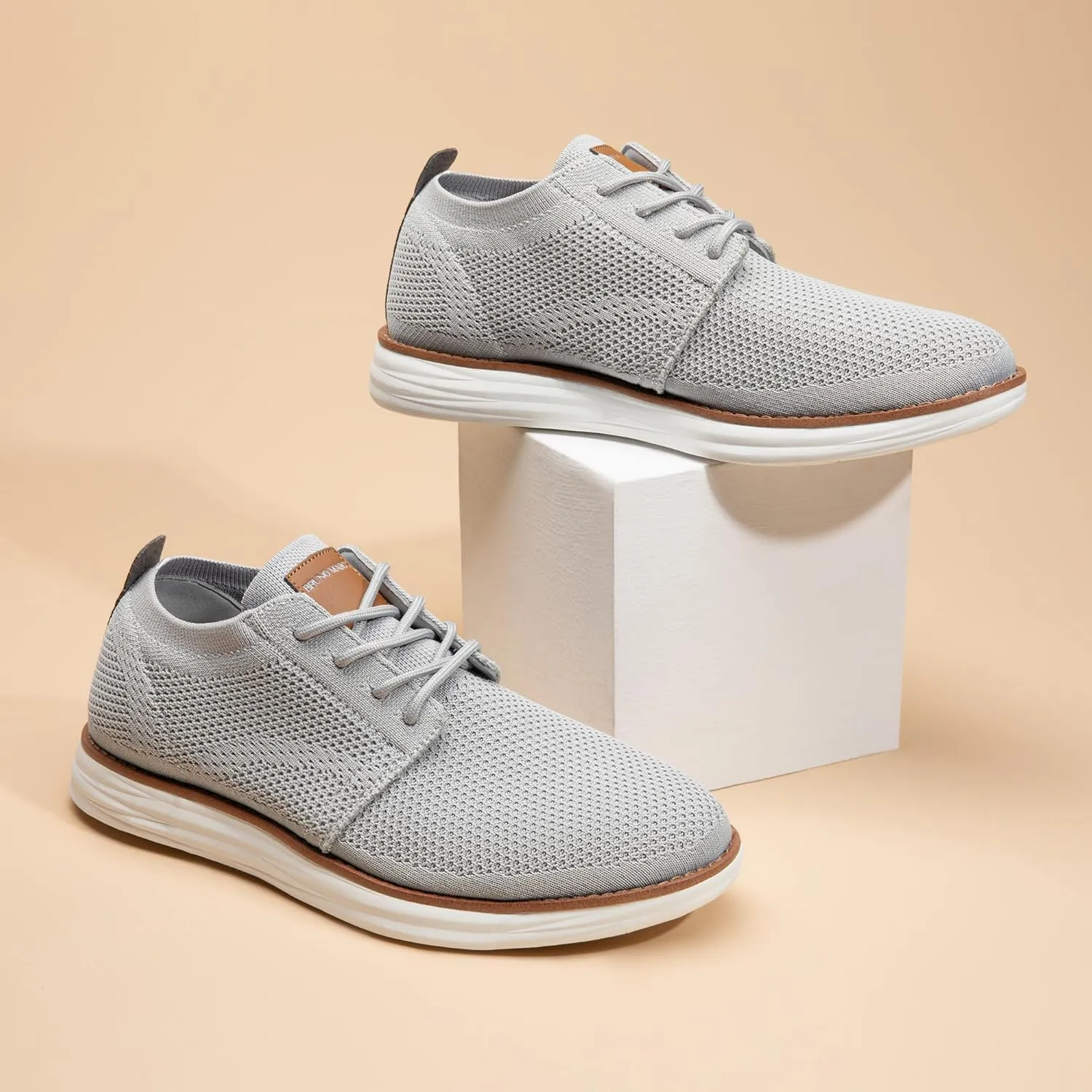 Bruno Marc Men's KnitFlex Breeze Mesh Sneakers Oxfords Lace-Up Lightweight Casual Walking Shoes