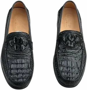 Business Casual Designer Authentic Crocodile Skin Men's Dress Loafers Genuine Real Alligator Leather Male Slip-on Dress Shoes