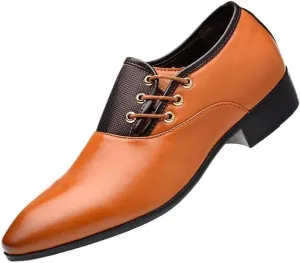Business Formal Leather Shoes, Mens Lace-up Dress Shoes, Classic Italian Elegant Oxford Shoes, Men Office Shoes, Casual Patchwork Loafers Shoes