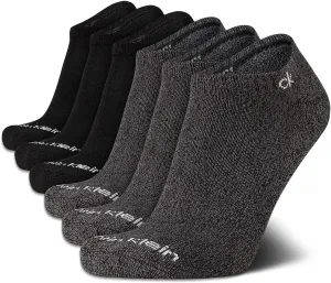 Calvin Klein Men's No Show Cushioned Athletic Low Cut Ankle Socks - 6 Pack Breathable Sport Socks for Men