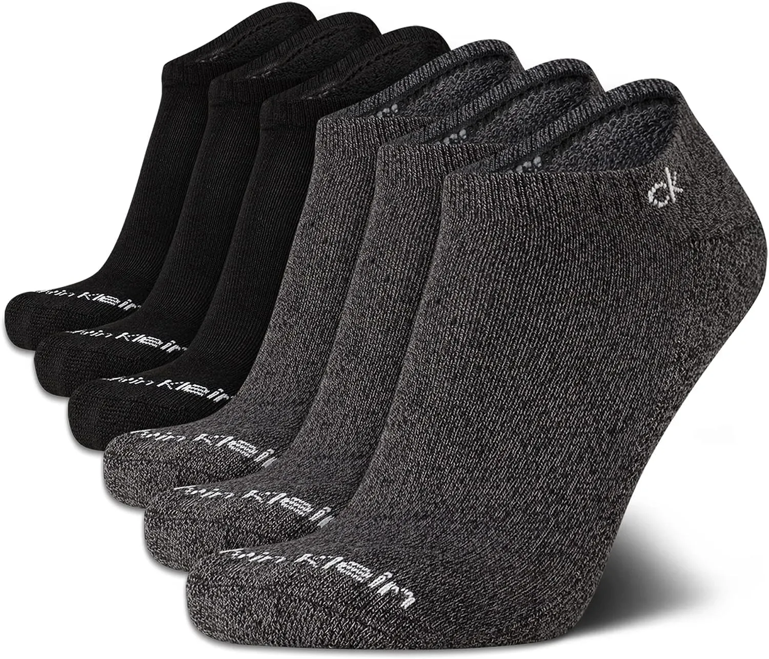 Calvin Klein Men's No Show Cushioned Athletic Low Cut Ankle Socks - 6 Pack Breathable Sport Socks for Men