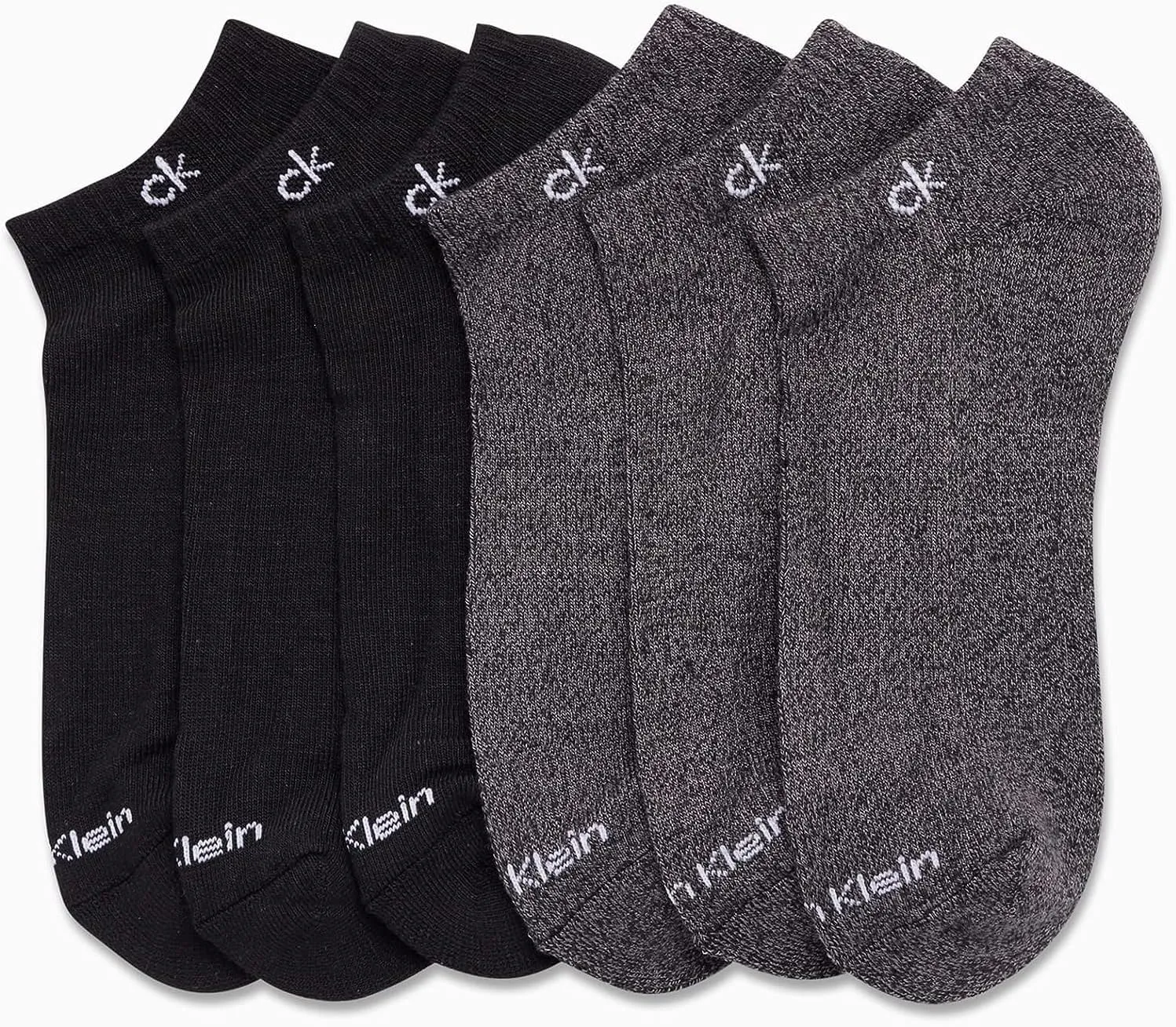 Calvin Klein Men's No Show Cushioned Athletic Low Cut Ankle Socks - 6 Pack Breathable Sport Socks for Men