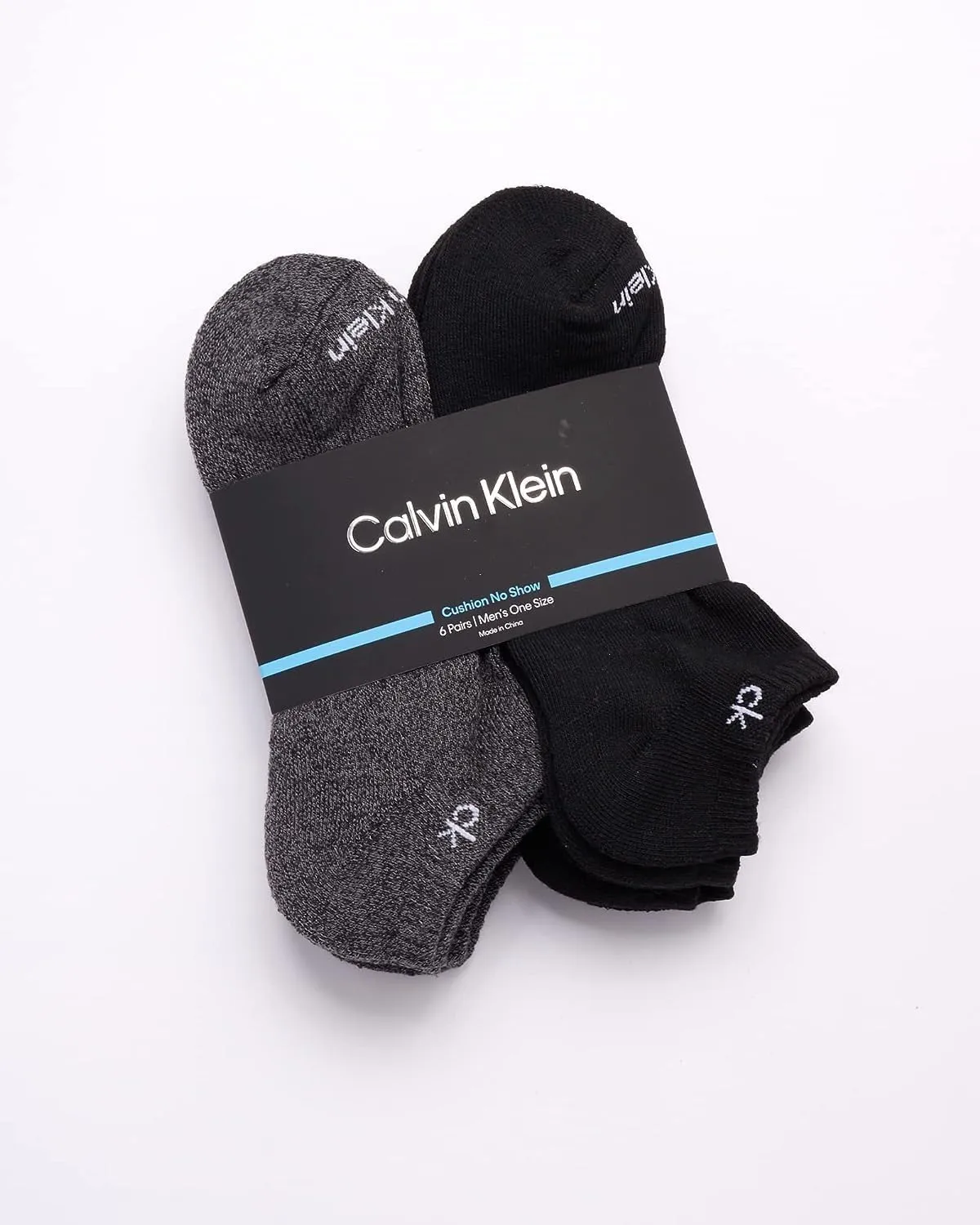 Calvin Klein Men's No Show Cushioned Athletic Low Cut Ankle Socks - 6 Pack Breathable Sport Socks for Men
