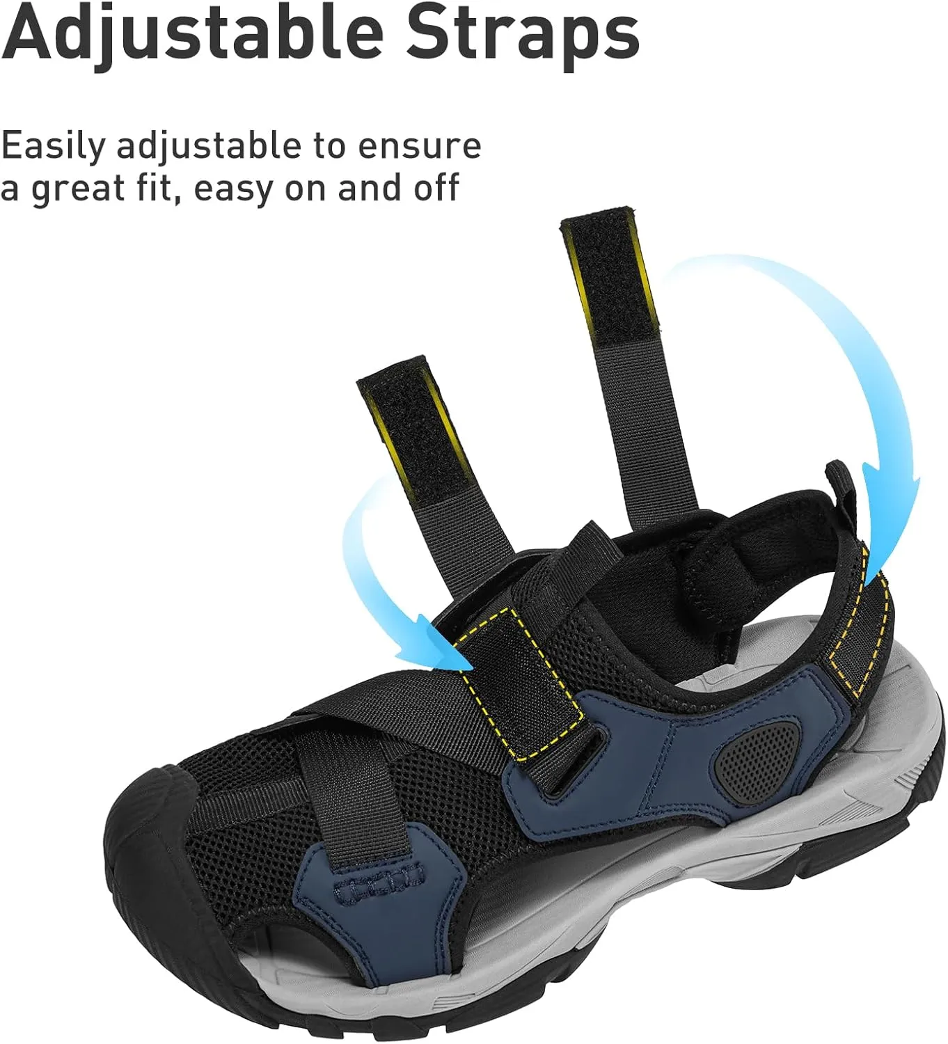 CAMEL CROWN Men’s Hiking Sandals Closed Toe Water Sandal for Men Outdoor Athletic Trail Walking Summer Size7-12