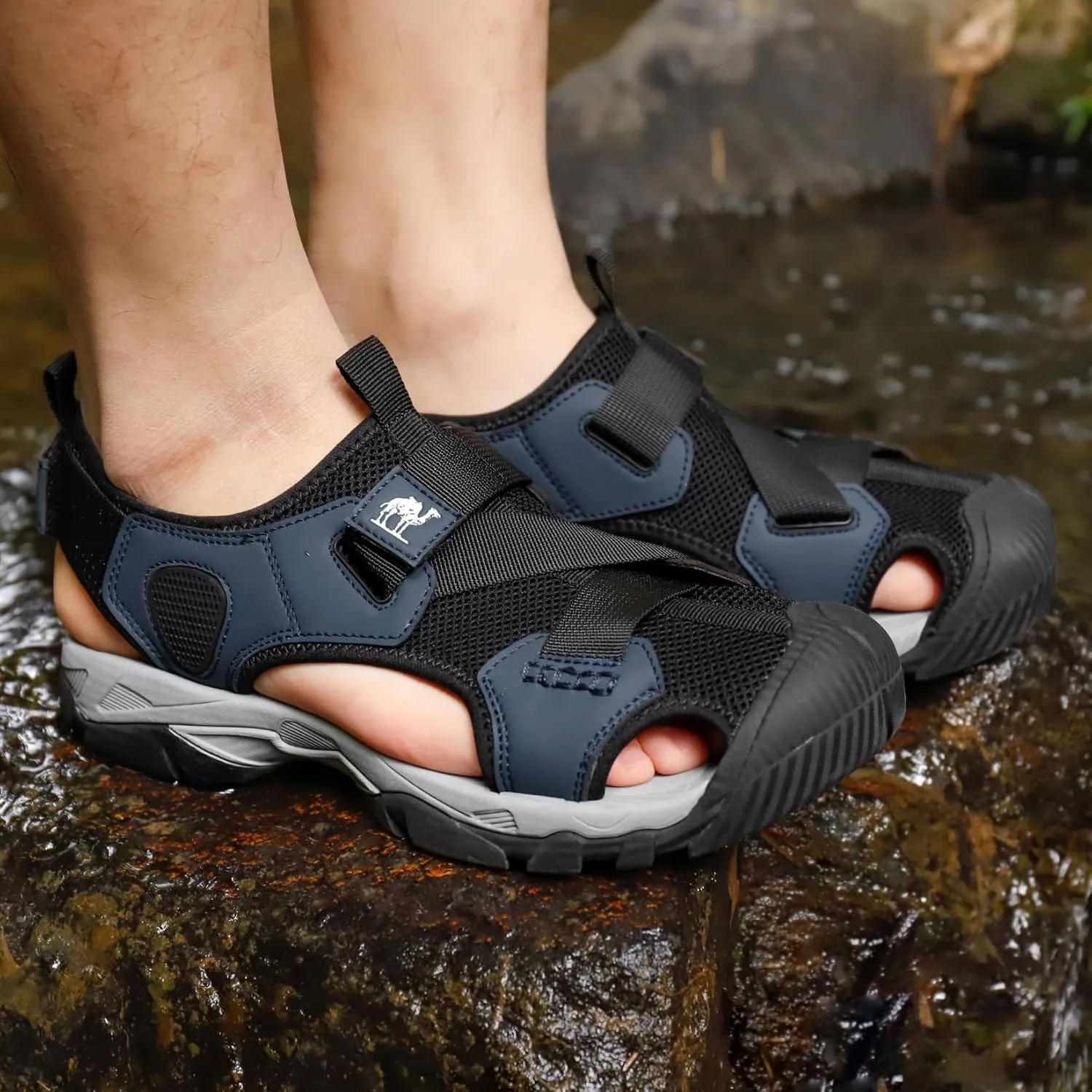 CAMEL CROWN Men’s Hiking Sandals Closed Toe Water Sandal for Men Outdoor Athletic Trail Walking Summer Size7-12
