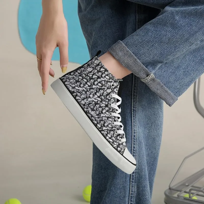 Canvas High Top Sneakers for Women Men Classic Lace Up Canvas Shoes Womens Mens Fashion High Top Sneakers Casual Tennis Walking Shoes