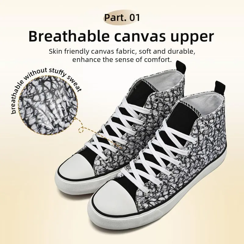 Canvas High Top Sneakers for Women Men Classic Lace Up Canvas Shoes Womens Mens Fashion High Top Sneakers Casual Tennis Walking Shoes