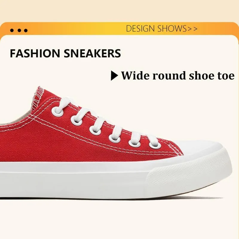 Canvas Shoes for Women Men Low Top Lace Up Sneakers Canvas Fashion Sneakers Classic Casual Walking Shoes Comfortable Breathable