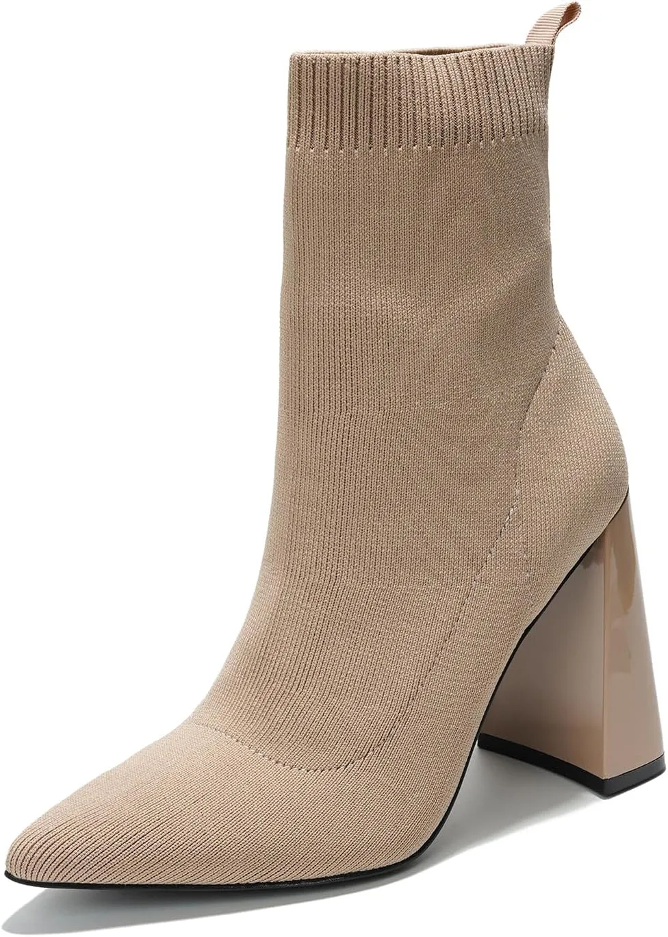 Cape Robbin Pointed Toe Booties for Women with Heels - Dressy Sock Boots and Heeled Ankle Boots, Chic Pointy Toe Booties for Women (Faina.A)