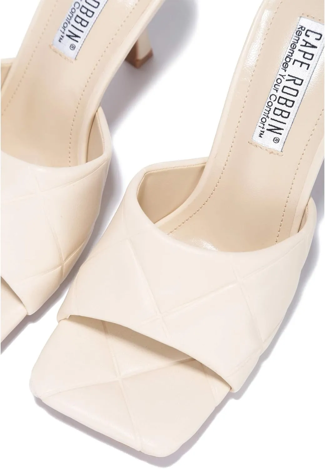 Cape Robbin Rolex Going Hard to Flex Slip ON Mule Heels Black Quilted Mules